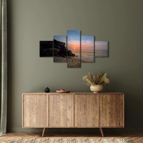 Obraz zachodu słońca na plaży (125x70 cm)
