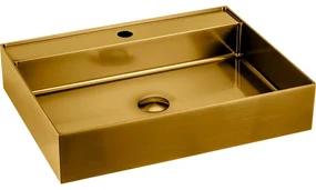 Umywalka ze stali nierdzewnej w kolorze złota 55x42 cm Aurum – Sapho