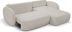 Masseno Narożnik AMICO z funkcją spania i pojemnikiem na pościel Narozniki L, Rozkładana sofa - Jasnoszary, SICURO 65