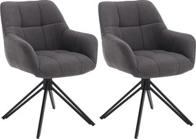 Krzesła do jadalni zestaw 2 szt. - materiał i metal - szary - LONDO