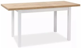 Stół rozkładany Adam 90(125)x65 cm dąb lancelot/ biały mat SIGNAL