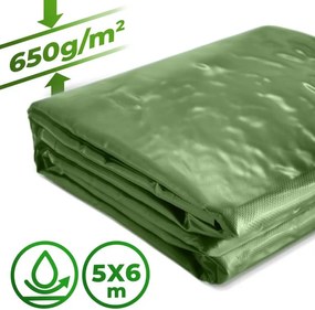 JAGO Plandeka 650 g/m², aluminiowe oczka, zielona, ​​5 x 6