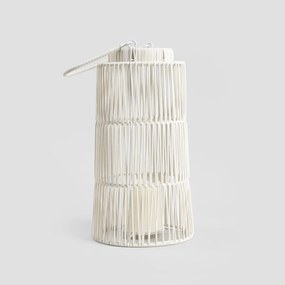 Lampion MODERN HAMPTONS ogrodowy ze świecą LED biały 20.5x38 cm HOMLA