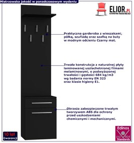 Wieszak czarny na buty z szafką H4-M23