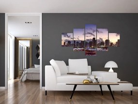 Obraz metropolii z drapaczami chmur (125x70 cm)