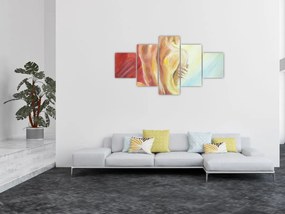Obraz odpoczywającej kobiety, obraz olejny (125x70 cm)