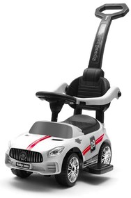 Baby Mix Odpychacz z dźwiękiem i prowadnicą Racer, biały