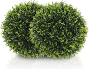HOMCOM Sztuczne Rośliny w Zestawie 2 szt., UV-Odporna Dekoracyjna Roślina, Deko-Rośliny, Indoor, Outdoor, 45 cm, Zielony
