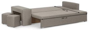 Kanapa sofa 3 os z funkcją spania MILO2 Jasny brąz