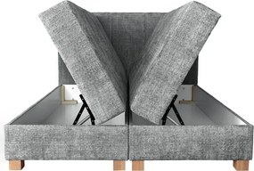 Popielate łóżko dwuosobowe z zagłówkiem 160x200 S1-F77