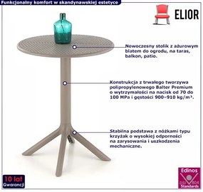 Mały okrągły stolik ogrodowy khaki W7-K76
