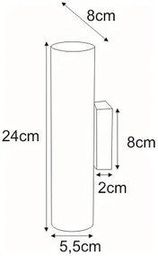 Czarny minimalistyczny kinkiet ścienny walec - A789-Iger