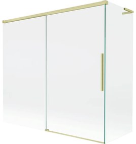 Mexen Rox L parawan nawannowy 2-skrzydłowy rozsuwany 170 + 70 x 150 cm, transparent, złoty szczotkowany - 8C9L-170-070-55-00