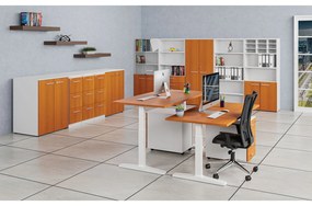 Szafa ubraniowa z wysuwem PRIMO WHITE, 800 x 420 x 1781 mm, biały/wiśnia