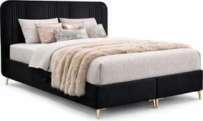 Czarne welurowe łóżko z pojemnikiem 4 rozmiary G1-G33