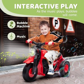 AIYAPLAY Motocykl Dla Dzieci Elektryczny, 6V Motocykl Dla Dzieci z Muzyką, Bąbelkami 2,5-3 km/h, dla Dzieci w Wieku 2-5 lat