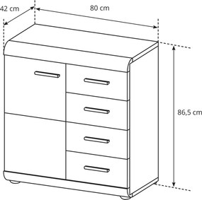 Komoda LEGAME 80 cm do Salonu Sypialni Dąb sonoma