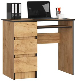 Nowoczesne biurko do komputera dąb craft - Berula 3X