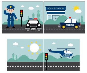 Zasłona dziecięca do łóżka 4 szt. 195x75 cm Police – Vipack