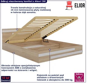 Skandynawskie łóżko z materacem dąb sonoma 120x200 cm - Alevri 3X