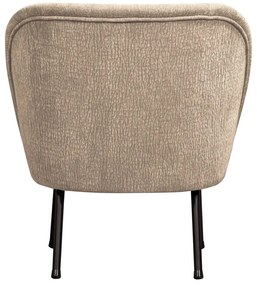 Beżowy fotel z tkaniny szenilowej Vogue – WOOOD