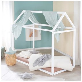 Białe łóżko dziecięce w kształcie domku 70x140 cm Montessori – Roba
