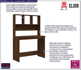 Biurko w kolorze brązowego dębu z półkami B6-K52