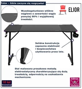 Biurko czarne gamingowe LED RGB L9-K96