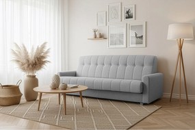 Wersalka Herbi z funkcją spania, do salonu, tkanina Herbi, jasnoszary