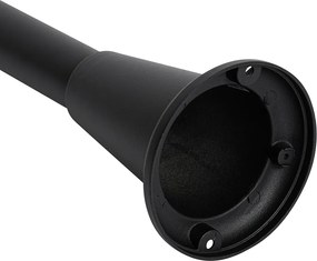 Stojąca lampa ogrodowa czarna z żebrowanym szkłem 100 cm IP44 - Charlois