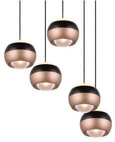 Lampa wisząca LED w czarno-miedzianym kolorze z metalowym kloszem ø 30 cm Orbit – Trio Select