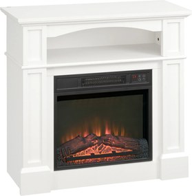 HOMCOM Elektryczny kominek z efektem płomienia 3D LED, zdolność grzewcza 30 m², pilot, Biały/Czarny