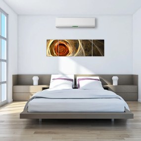 Obraz - Abstrakcyjne róże w ognistych kolorach (170x50 cm)