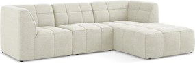 Beżowy narożnik z materiału bouclé (prawostronny/z szezlongiem) Aloha – Makamii