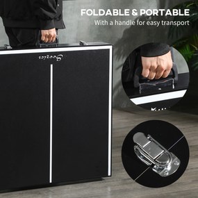 SPORTNOW Zestaw do Tenisa Stołowego dla Dzieci, Składany, z Zamkiem i Uchwytem, Rama Aluminiowa, 152x76x72 cm, Czarny