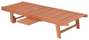 Kremowo-naturalny drewniany leżak ogrodowy San Diego – Garden Pleasure