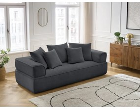 Ciemnoszara sofa z tkaniny szenilowej 237 cm Whesley – Bobochic Paris