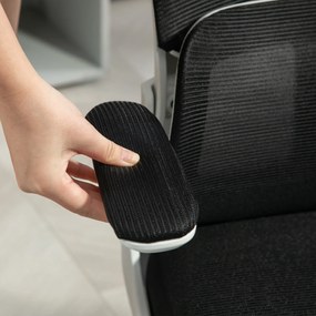 Vinsetto Krzesło biurowe, regulowana wysokość, regulowany zagłówek, do 120 kg, 60x59x114-122 cm, czarne | Aosom PL