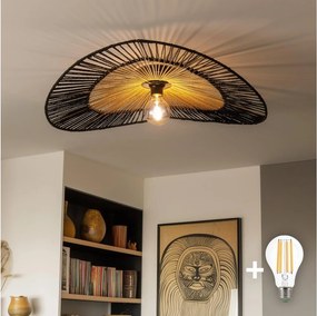 Brilagi - LED Przysufitowy żyrandol CERIA BOHO 1xE27/40W/230V Ø 50 cm czarny/brązowy/dąb
