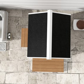 PawHut Zewnętrzna chatka dla kota z wodoodpornym dachem, oknem, balkonem, wymiennym dnem, na 2 poziomy, dla 1-2 kotów, Brąz