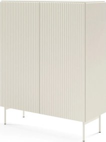 Komoda kaszmirowa 100 cm Galiano na wysokich nóżkach - komoda ryflowana, wysoka do salonu