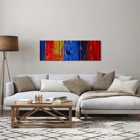 Obraz malarskich kolorów (z zegarem) (90x30 cm)