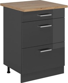 Szafka dolna do kuchni antracyt wysoki połysk 60x60x81.6 r-line