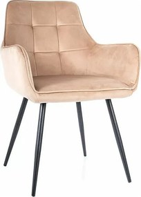 Krzesło tapicerowane LEMON VELVET beżowe