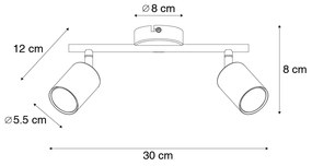 Nowoczesna lampa sufitowa złota z LED 2-światła - Mark Nowoczesny Oswietlenie wewnetrzne