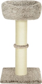 PawHut Drapak dla kota, 87 cm, wieża dla kota z grubym słupem do drapania, pluszowe legowisko, do użytku wewnętrznego, wytrzymałość do 6 kg, Brązowy