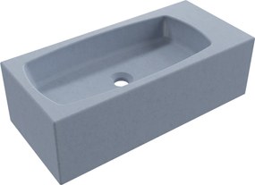 Umywalka betonowa wisząca / nablatowa prostokątna bez otworu na baterię 65 x 30 cm z półką ZALM | różne kolory : Kolor - Lawendowy, Typ montażu - nablatowa
