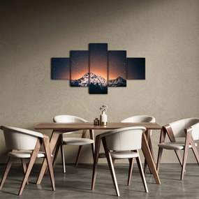 Obraz gwiaździstego nieba z górami (125x70 cm)