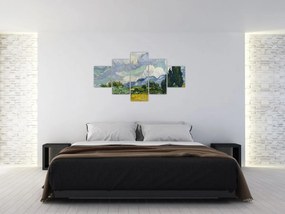 Obraz - Vincent van Gogh, Wheat Field with Cypresses, reprodukcje (125x70 cm)