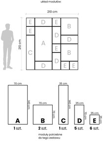 Komplet paneli lustrzanych 210x210 cm T8-E63